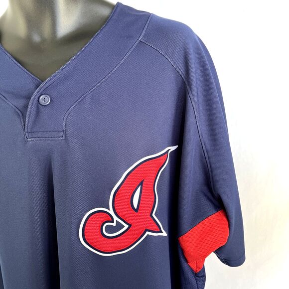 Mens Majestic Cool Base Cleveland Indians Guardians #24 Batting Jersey Sz XXL - Picture 2 of 8